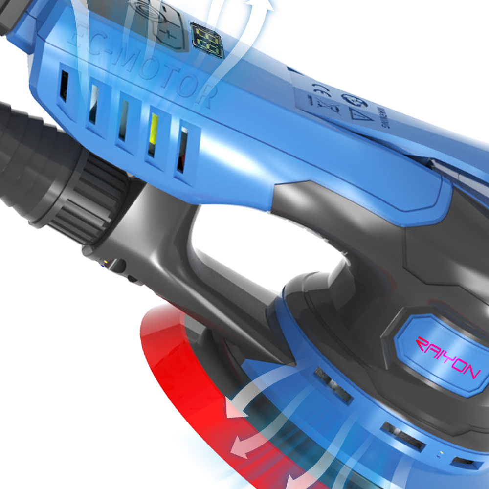 Raiyon Brushless Random Orbital Sander/Polisher – Smart Control, Dust-Free Sanding