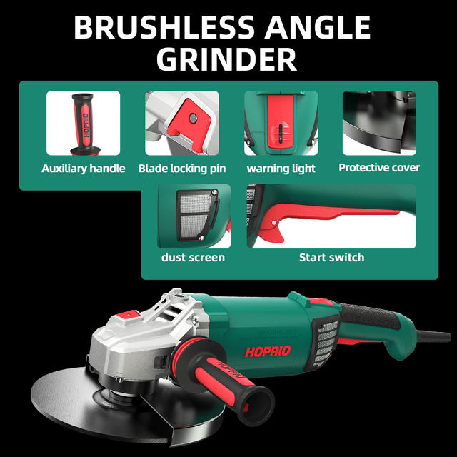 2600W 180mm CE Quality Industry China Made Big Power Corded AC Brushless Motor Angle Grinder